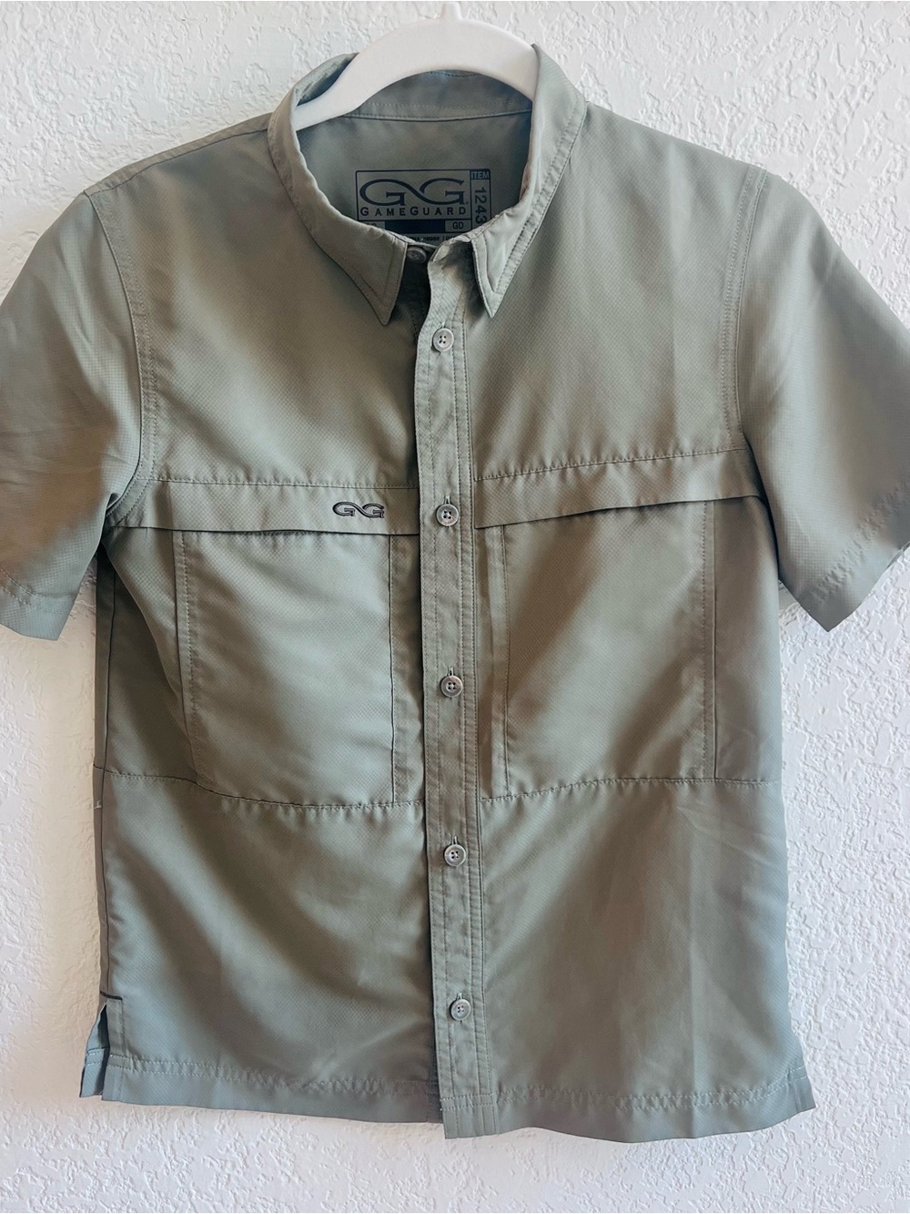 Youth Gamegaurd Mesquite Green Button-Up Shirt NWOT